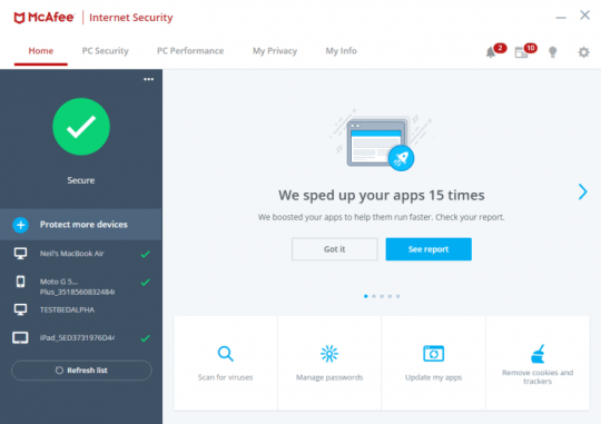 Buy McAfee Internet security software